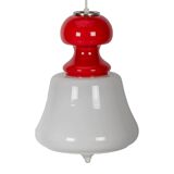 White and red space age pendant lamp