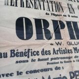 Old theater poster Opéra Orphée June 1944 Perpignan