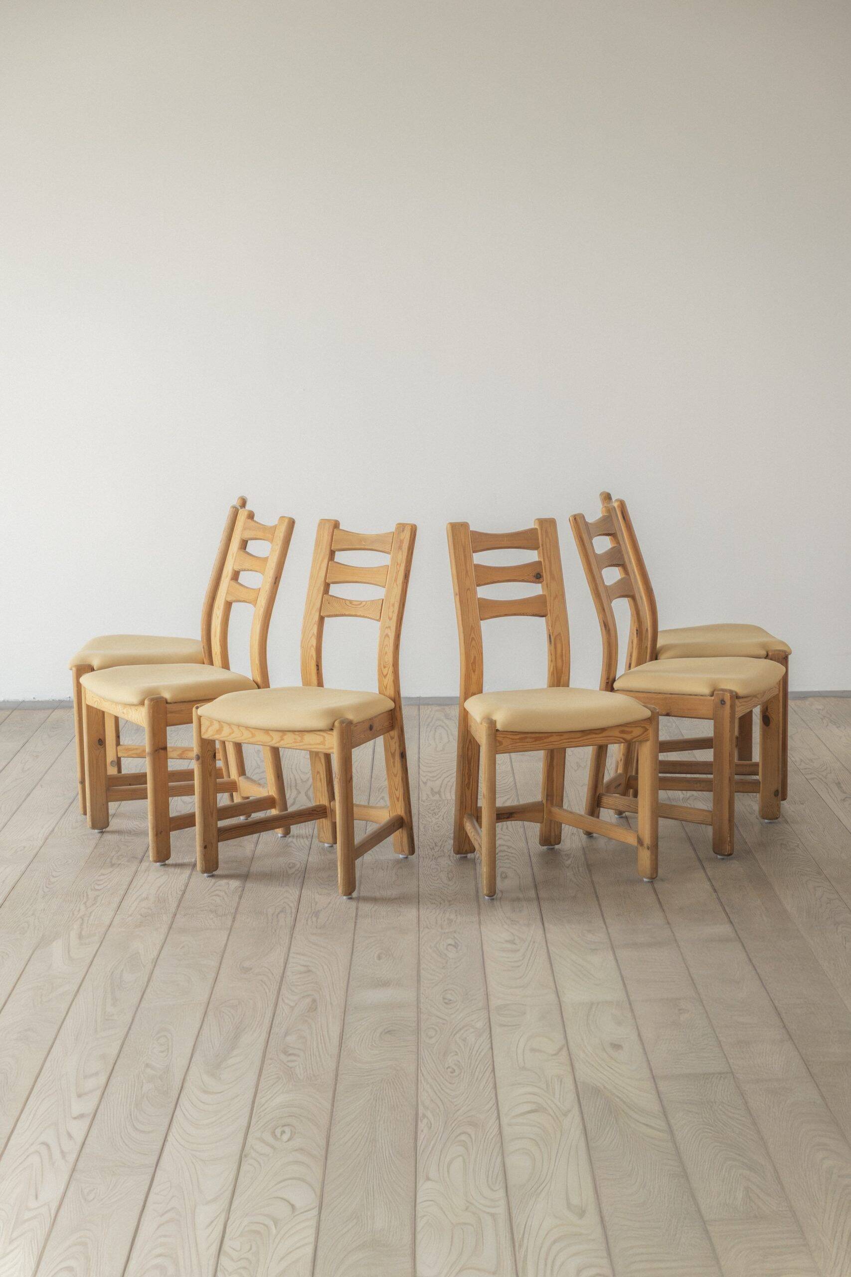 Chaises de salle à manger en pin Findahls Møbelfabrik (ensemble de six)