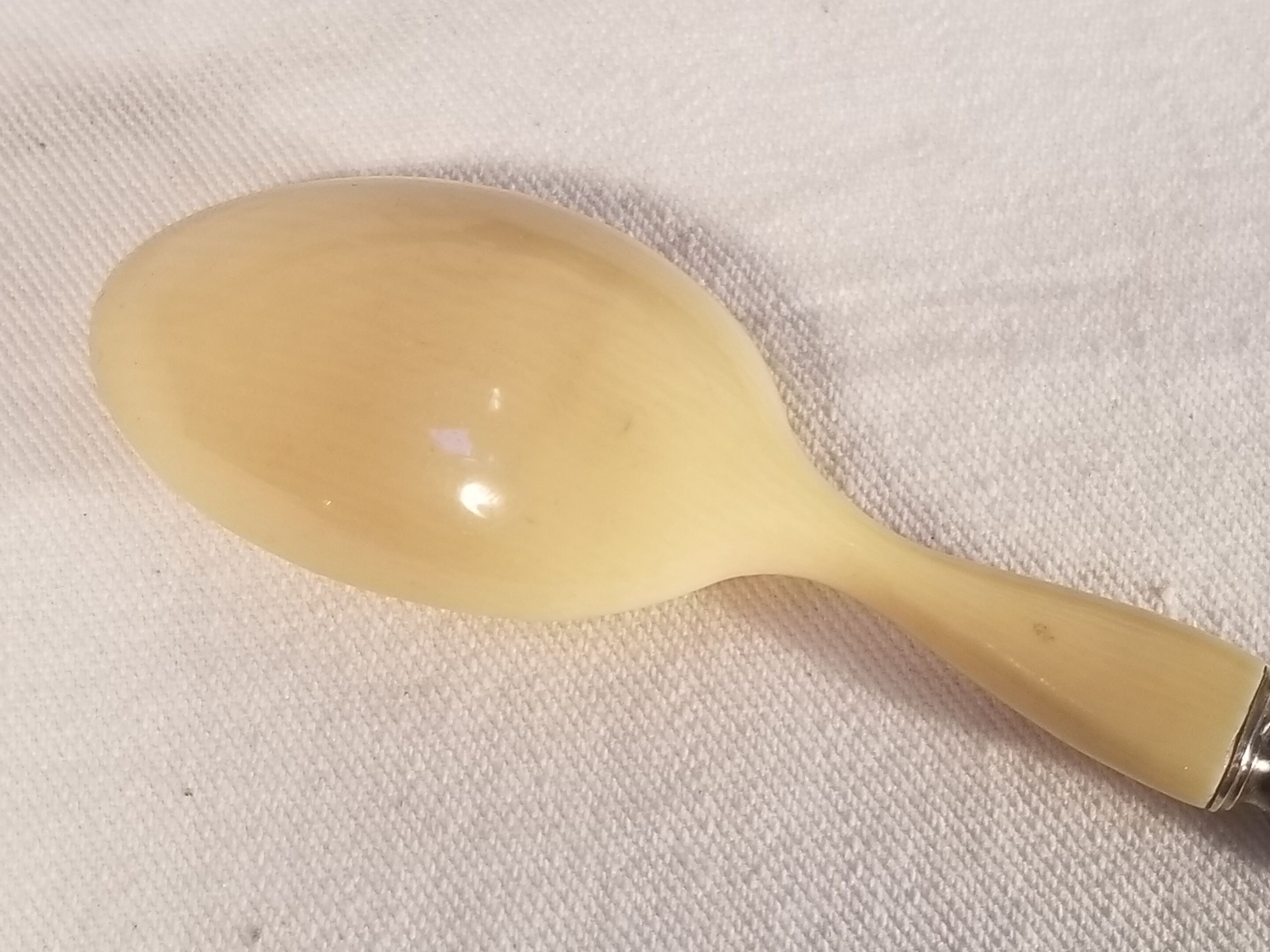 Old ivory silver porridge spoon
