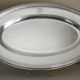 Oval dish, silver-plated metal, Christofle goldsmith, pearl frieze model, 49cm