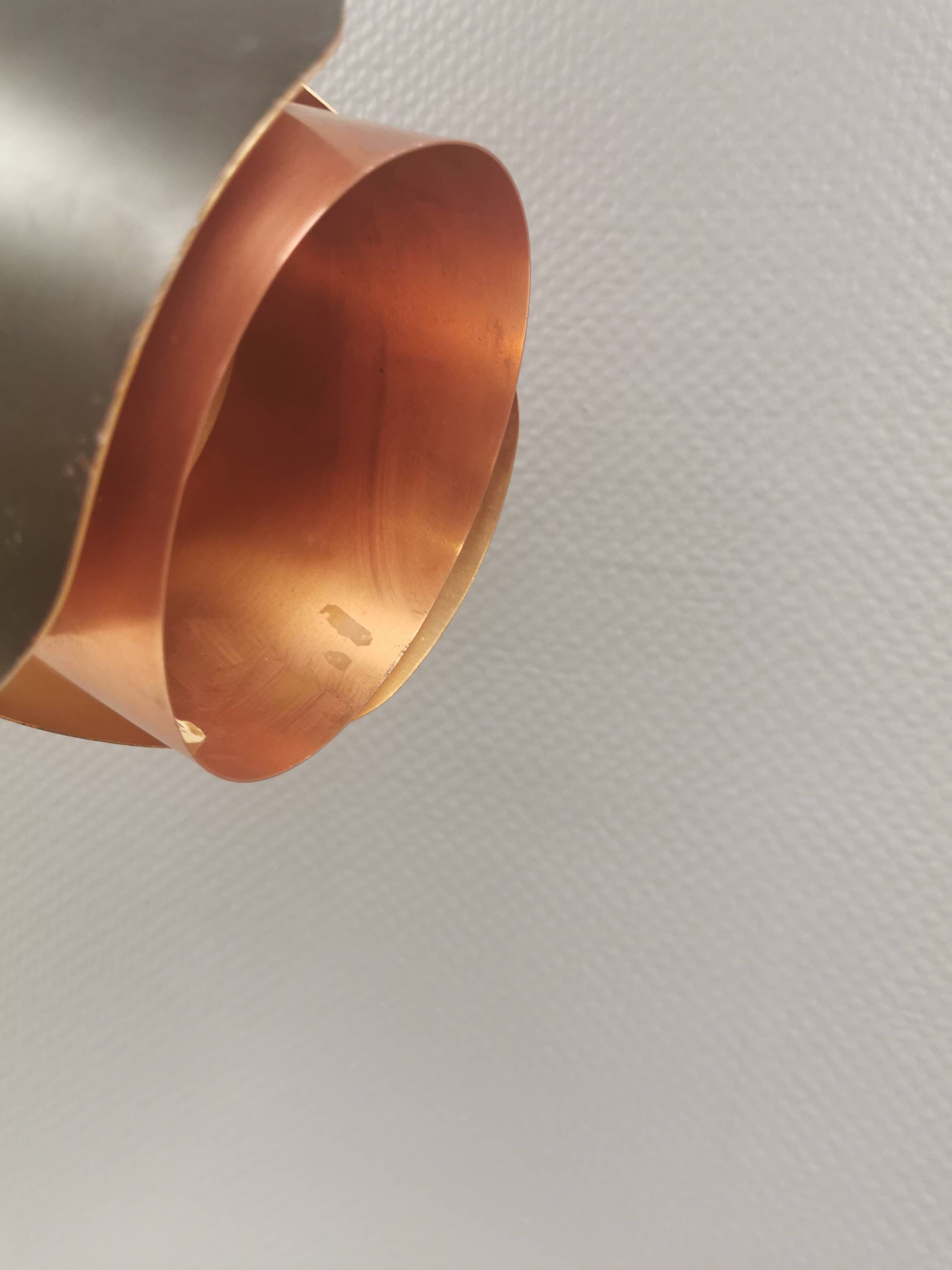 Hanging lamp in copper and black lacquered metal by Bent Karlby for Lyfa