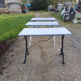 3 Cast Iron and Wood Bistro Tables