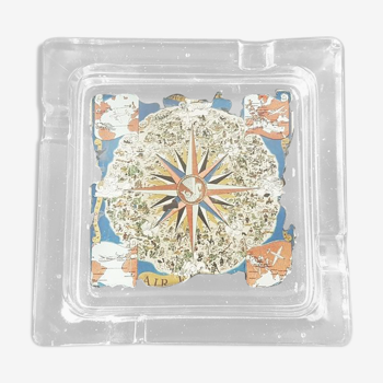 Air France glass planisphere ashtray, A. Gerrer