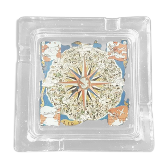 Air France glass planisphere ashtray, A. Gerrer