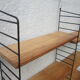 Large shelf String of the ' 60s, solid oak shelves