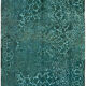 Handmade turkish unique 1980s turquoise wool carpet