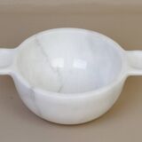 Gabriella – White Natural Marble Bowl with handles  | L 32cm W 20cm H 10cm