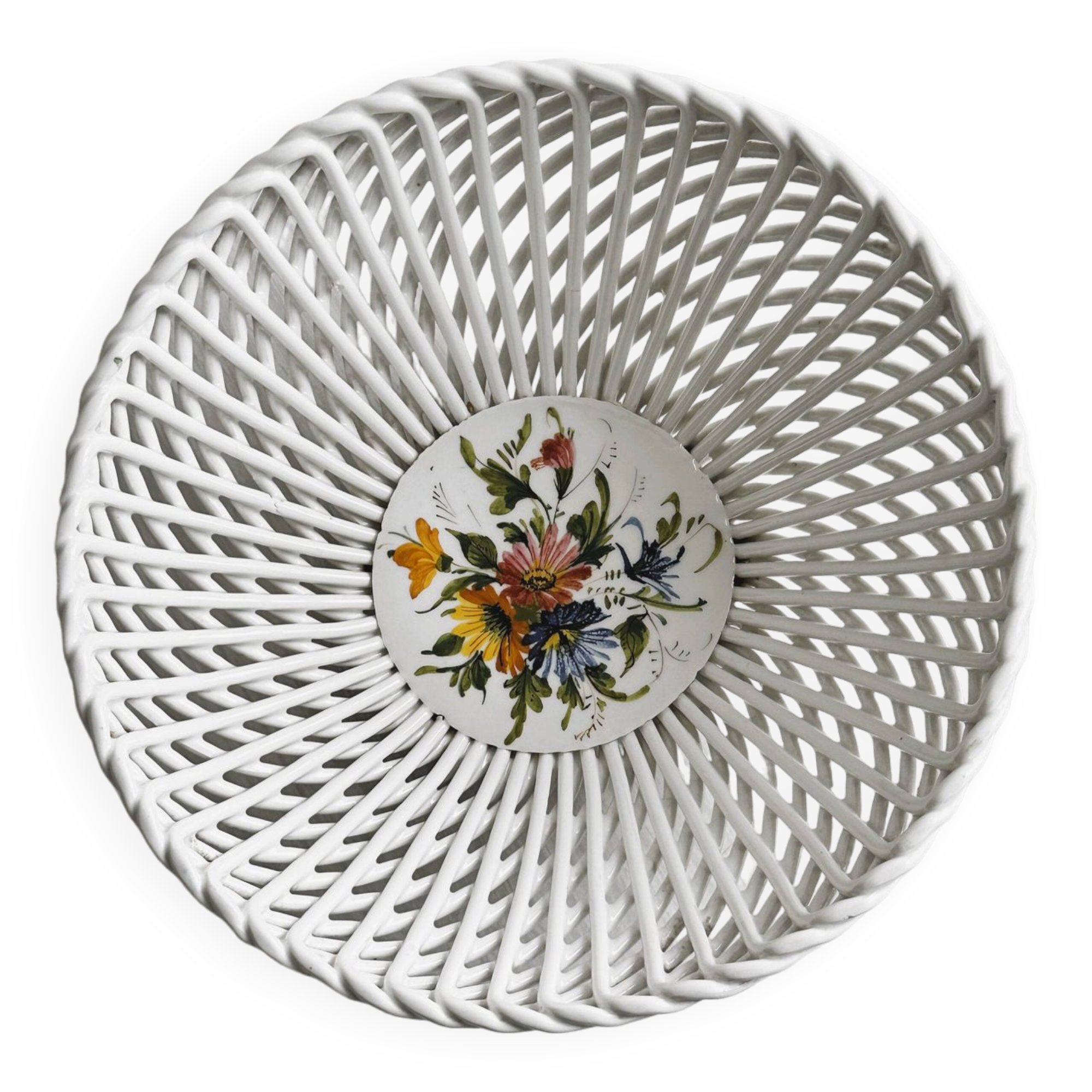 Coupe à fruits en porcelaine ajouré.