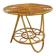 Round coffee table with 60's vintage rattan magazine tray