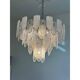 Italian Glass Chandelier Clear and Frosted Art Deco