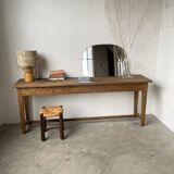 Solid oak work table console 220cm