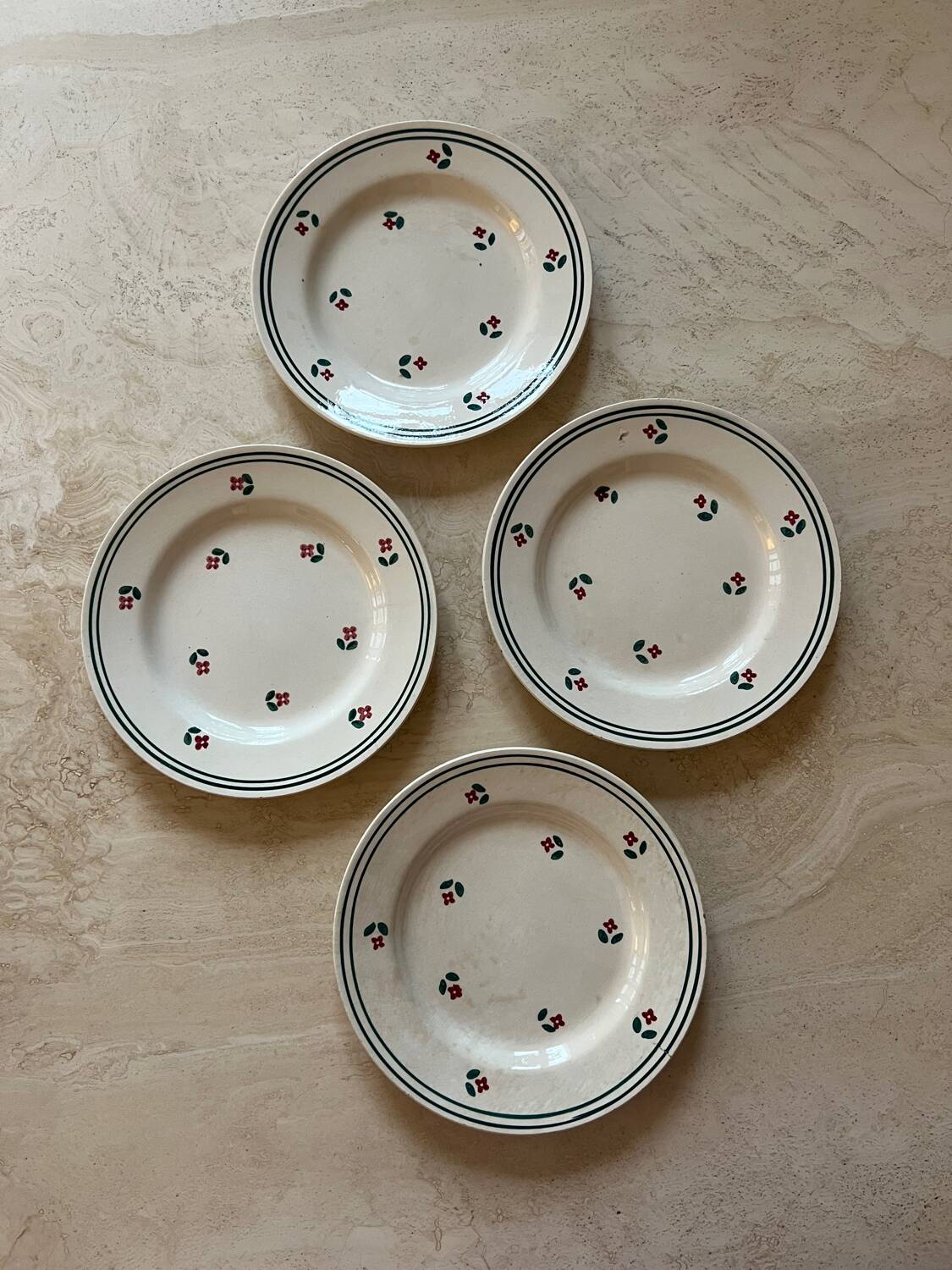 Vintage Gien earthenware dessert plates (4)