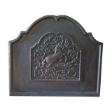 Plaque de cheminée ancienne en fonte