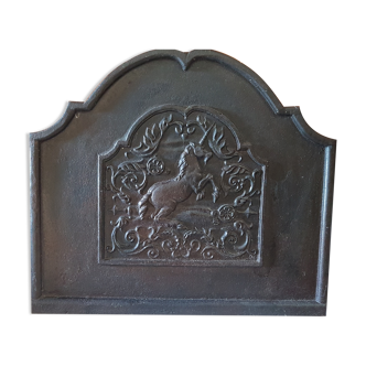 Old cast-glass fireplace plate