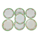 7 assiettes à dessert Sarreguemines "Maroussia", début XXe