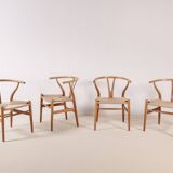 4x Hans J. Wegner CH24 Oak Wishbone Chair, 1960s Denmark