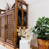 Vintage rattan wall shelf