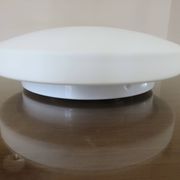Plafonnier "galette" en opaline blanche