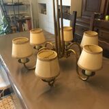 Classic antique chandelier with six lampshades