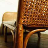 Rattan bench sofa and vintage canning