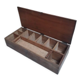 Wooden crate box 46.2x19.3cm with compartments
