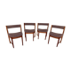4 Scandinavian chairs made of teak and fabrics