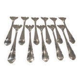 11 fourchettes à huitre métal argenté orfèvre Orbrille contours 13,2cm