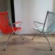 Chaises enfant " scoubidou " vintage structure métal chromé