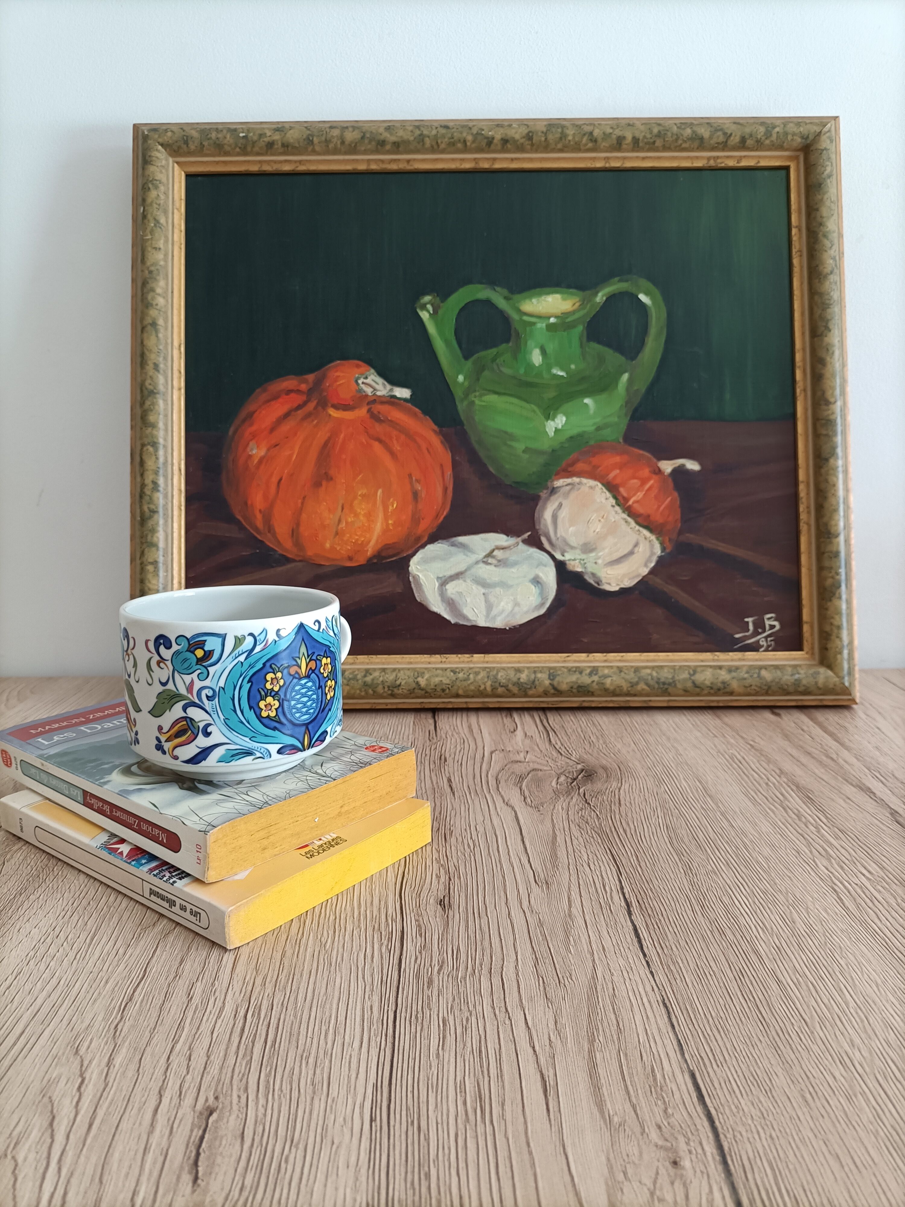 Still life painting signed jacqueline berteaux-dubuc - 1995
