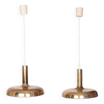 Set Solken Leuchten Brass ceiling lamps 1970s Germany