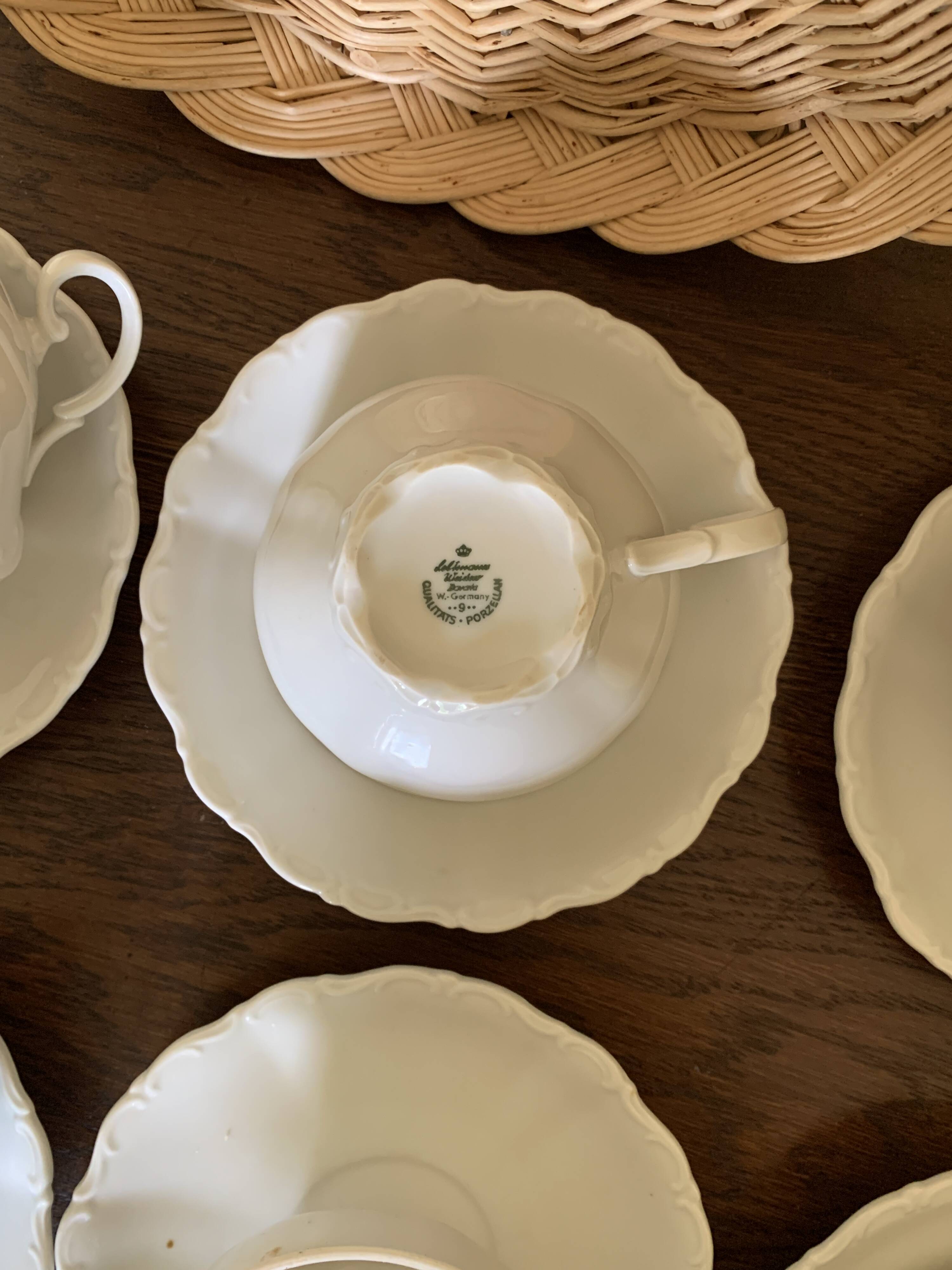 Set of 11 Seltmann Weiden porcelain cups and 12 saucers