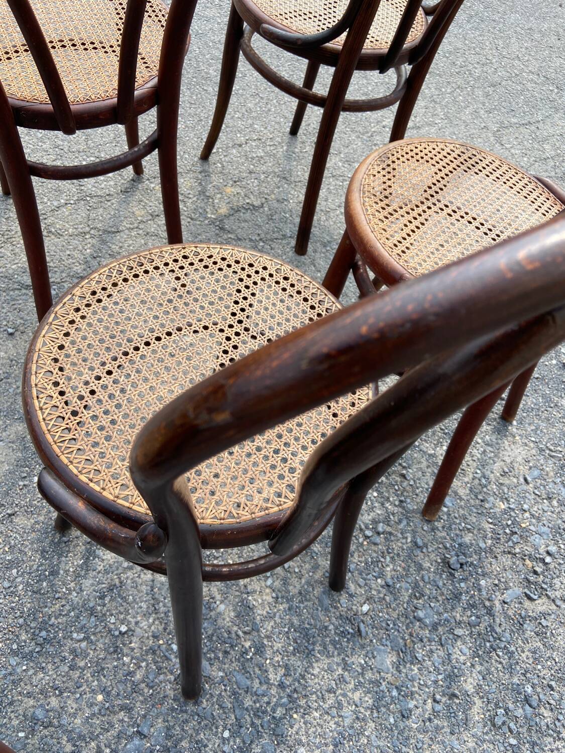Set of 7 Thonet bistro chairs