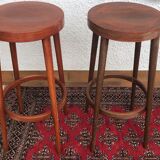 Lot de 2 tabourets de bar en bois style Baumann