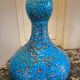 Lampe vintage en céramique bleue style année 70  trés décorative