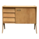 Vintage sideboard with tapered legs, light oak, 1960s.