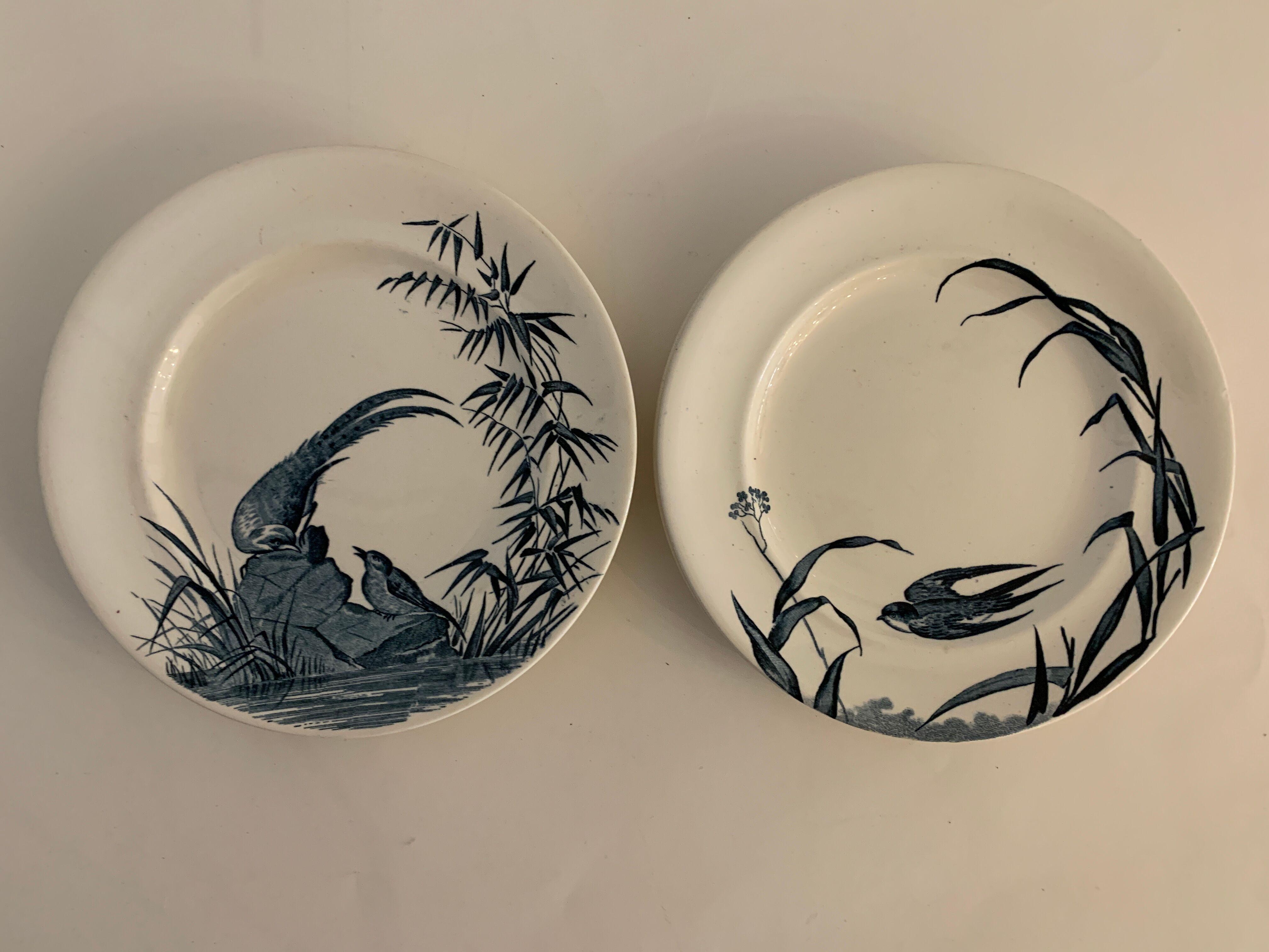 4 Japanese Longwy flat plates