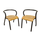 Pair of Mullca 300 chairs by Jacques Hitier 1949 restored