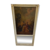 Trumeau d'époque XIXème - Scène romantique - 77cm x 160cm