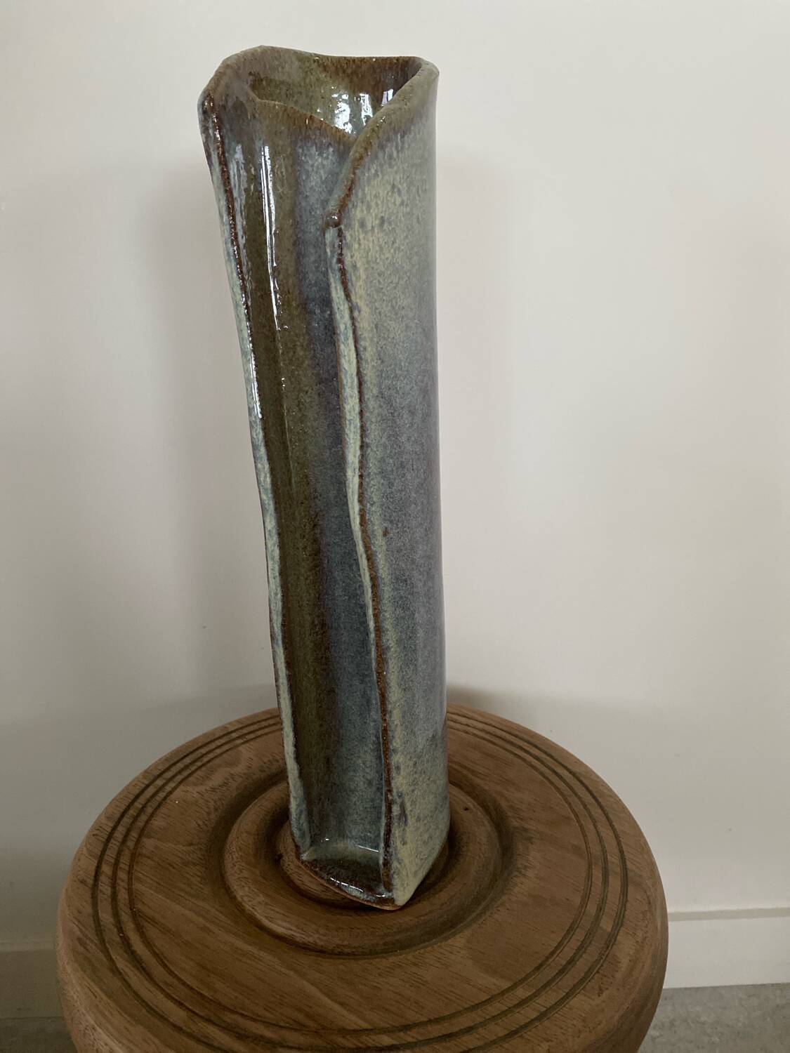 Glazed stoneware vase