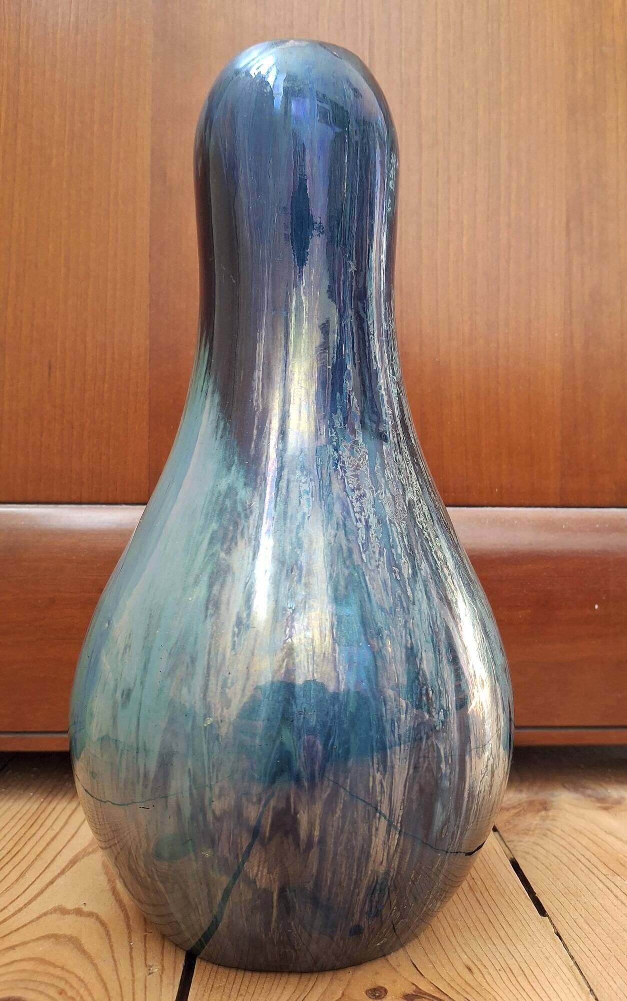 Iridescent vase Alphonse Cythère 1861-1941 26 cm signed Art Deco period 1920