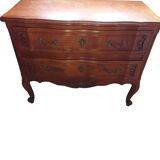 commode deux tiroirs regency teinte merisier XX  siècles