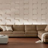 Massimosistema Poltrona Frau sofa in taupe gray leather