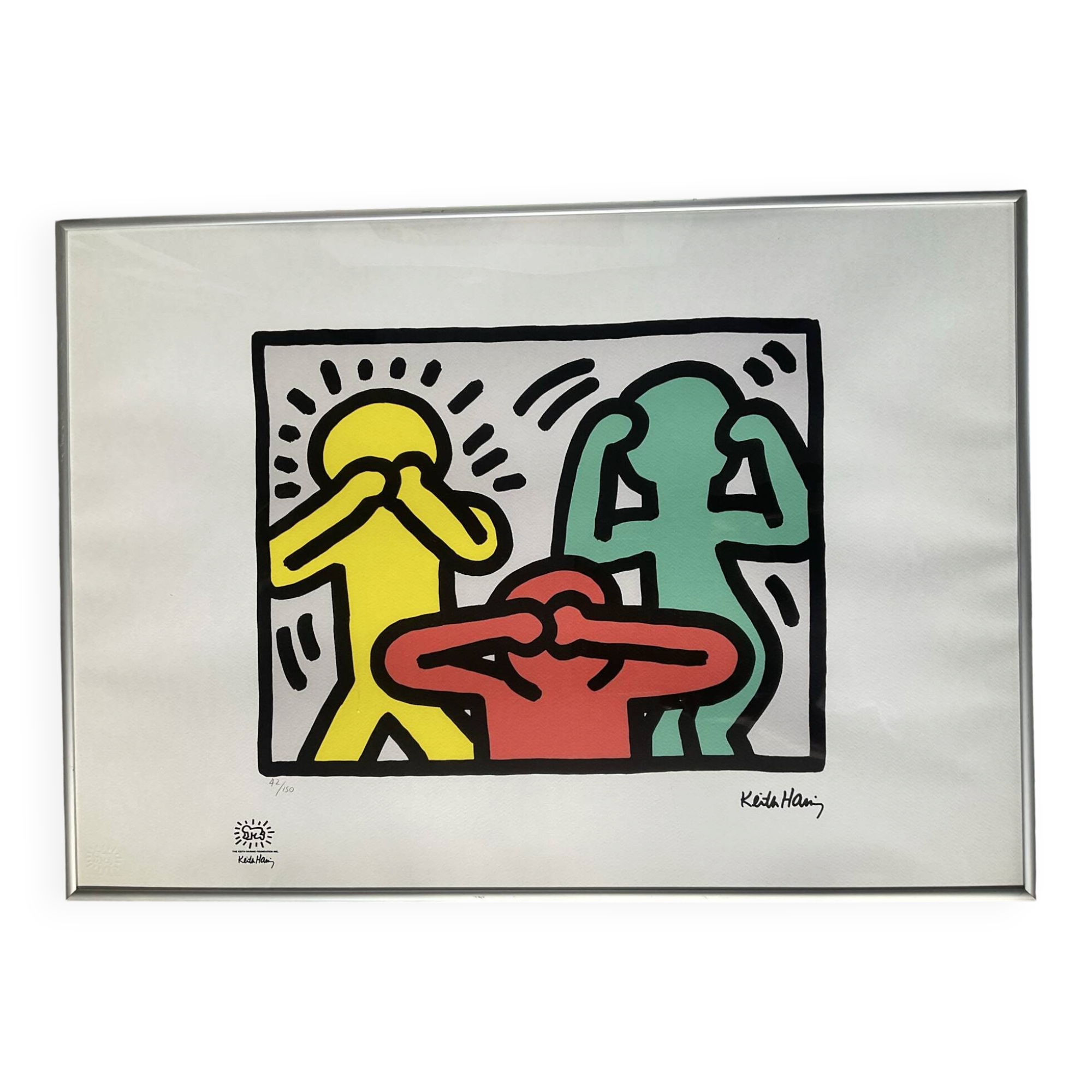 Numbered keith haring silkscreen with certificate.