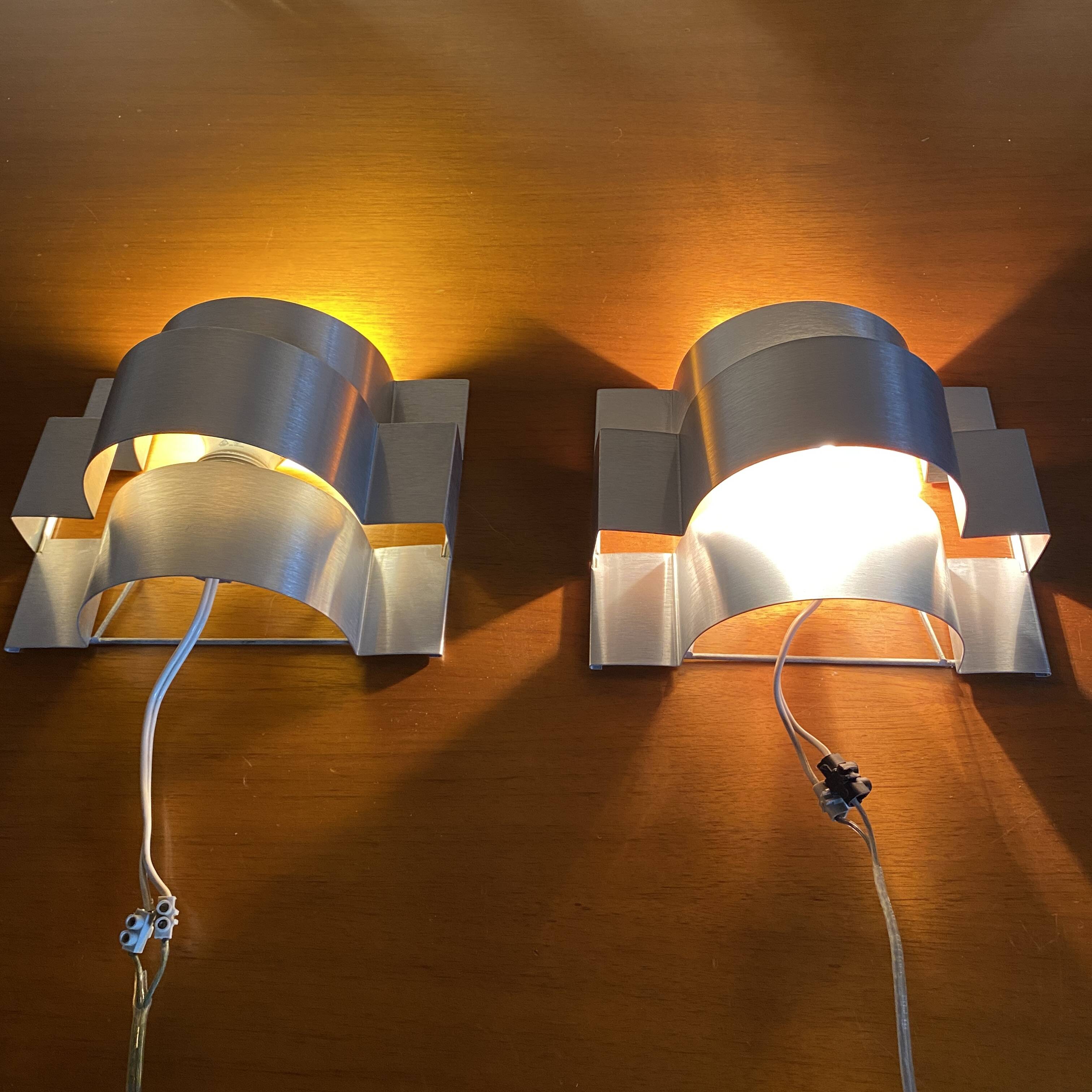 Pair of Max Sauze wall lights, Altaïr model, Late 1960.