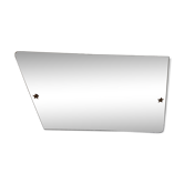 Engraved and bevelled asymmetrical mirror, 1950s - 90x54cm