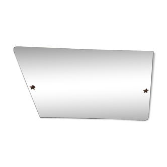 Engraved and bevelled asymmetrical mirror, 1950s - 90x54cm