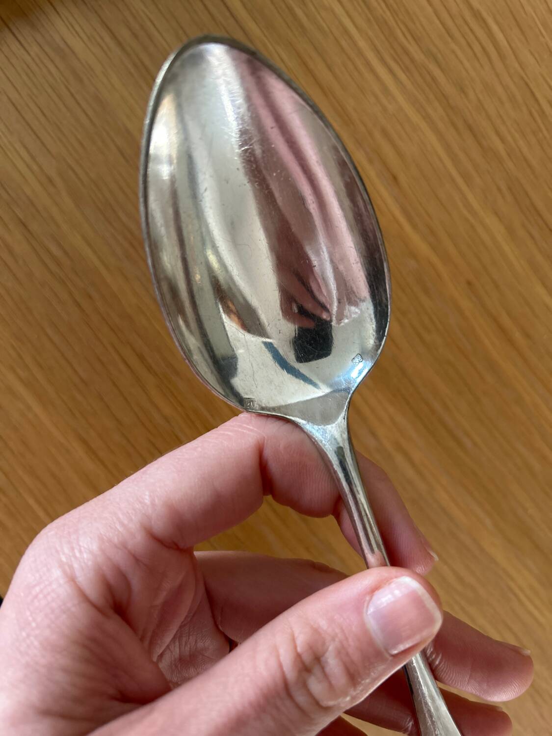 Silver-plated metal tablespoon