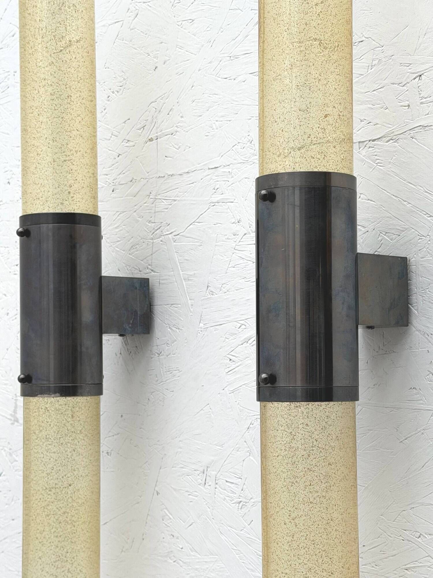 Pair of metal and Murano glass wall lights, 1980
