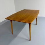 Extendable dining table in solid beech, Scandinavian design from the 70s
